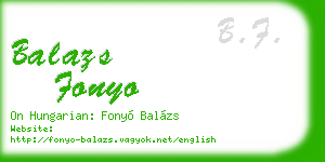 balazs fonyo business card