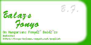 balazs fonyo business card